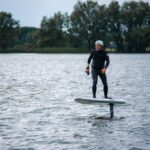 Wing foiler testing Lift Foils efoil